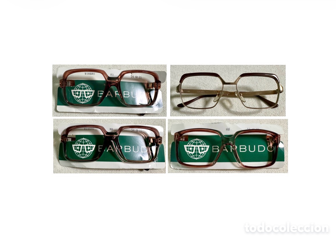 Vintage: A&ntilde;os 70, 4 monturas de gafas nuevas y elegantes de la marca Barbudo.