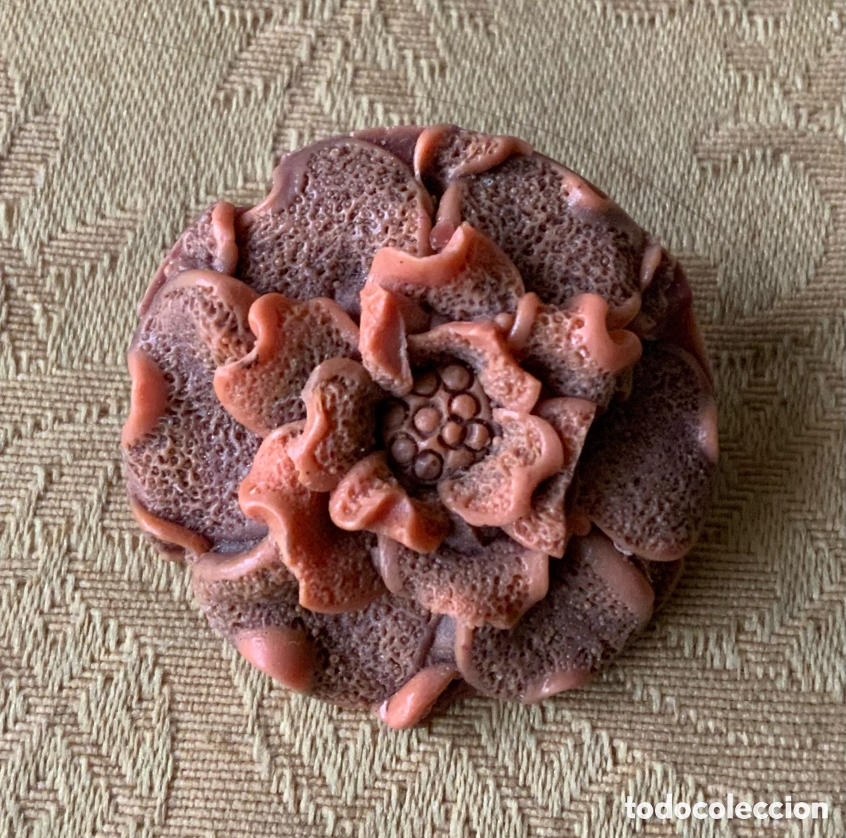 Vintage: ANTIGUO BROCHE FLOR DE BAQUELITA - Foto 3