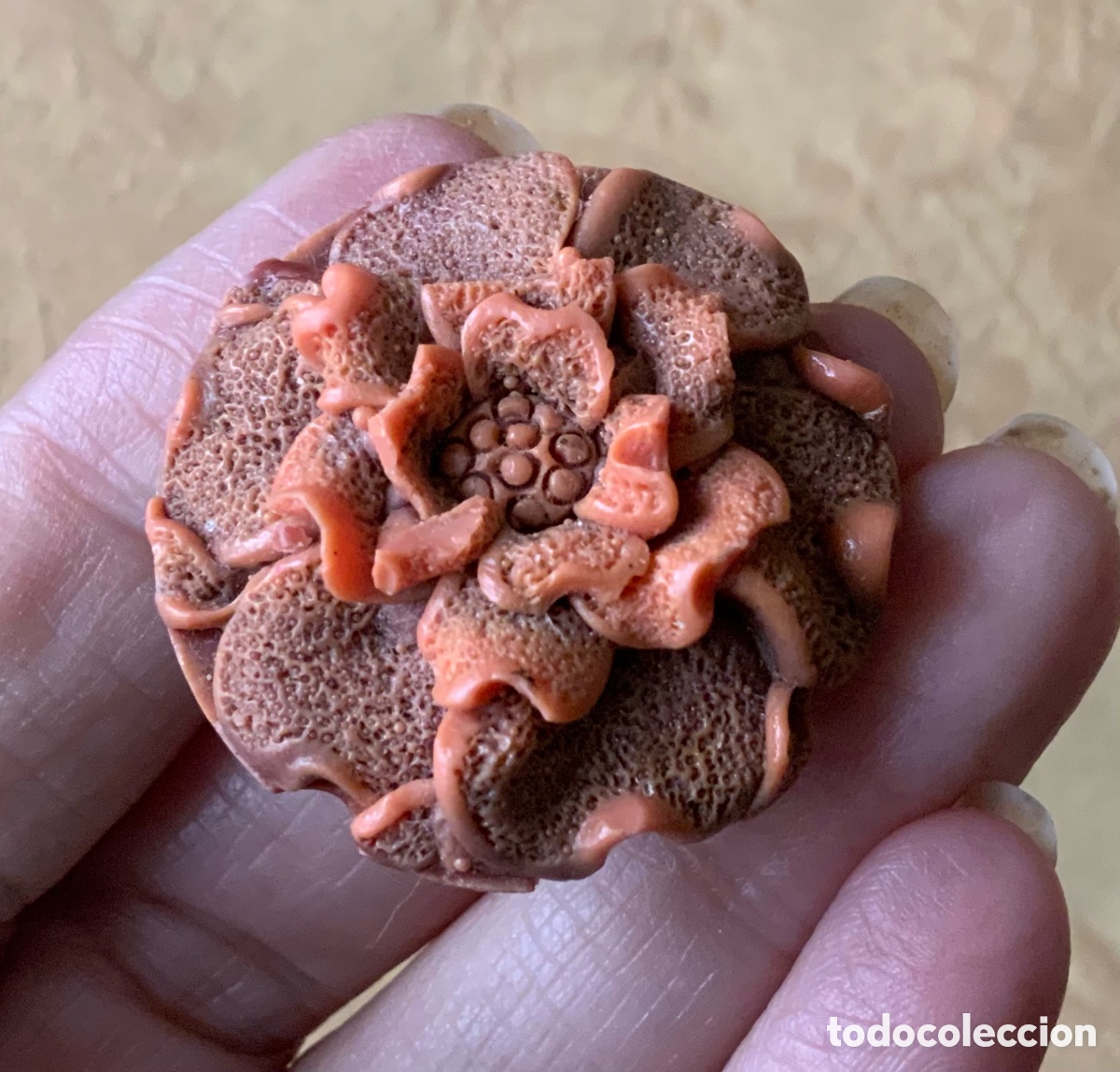Vintage: ANTIGUO BROCHE FLOR DE BAQUELITA - Foto 6
