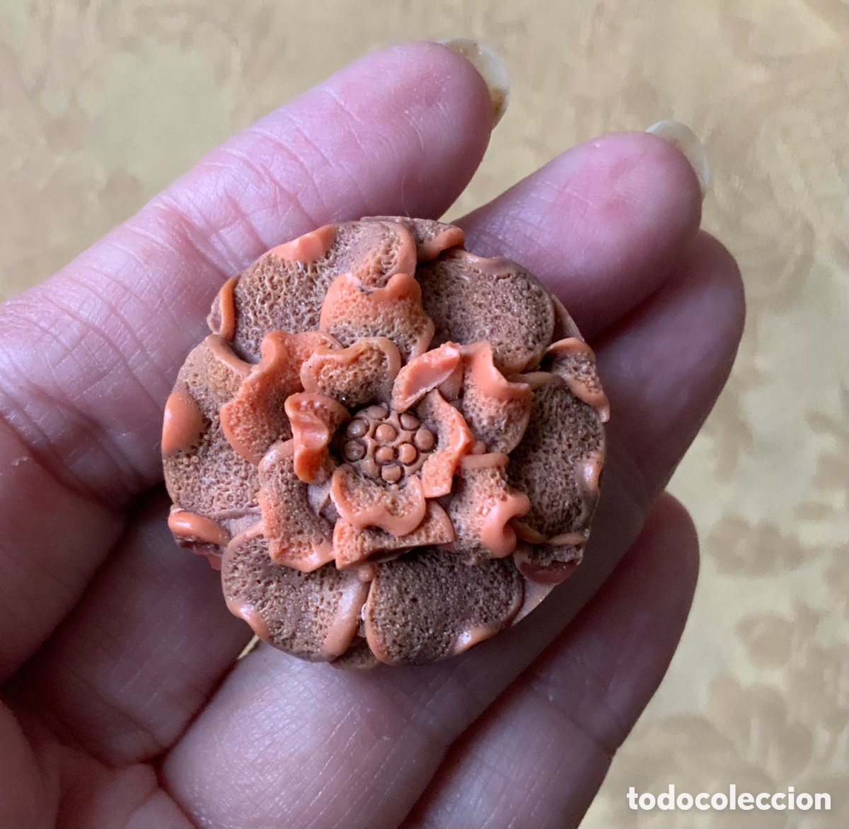 Vintage: ANTIGUO BROCHE FLOR DE BAQUELITA - Foto 7
