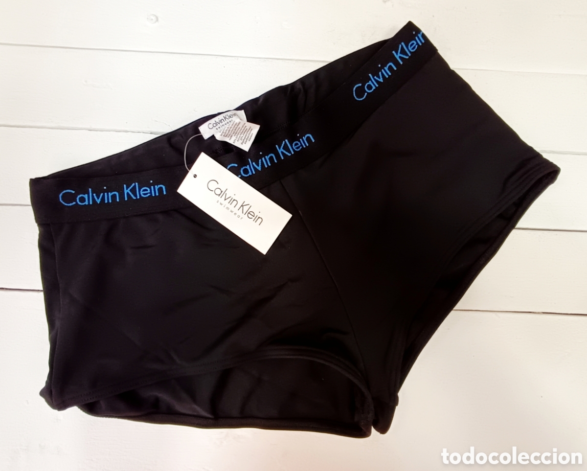 Vintage: Calvin Klein ba&ntilde;ador para hombre color negro y azul talla L, nuevo