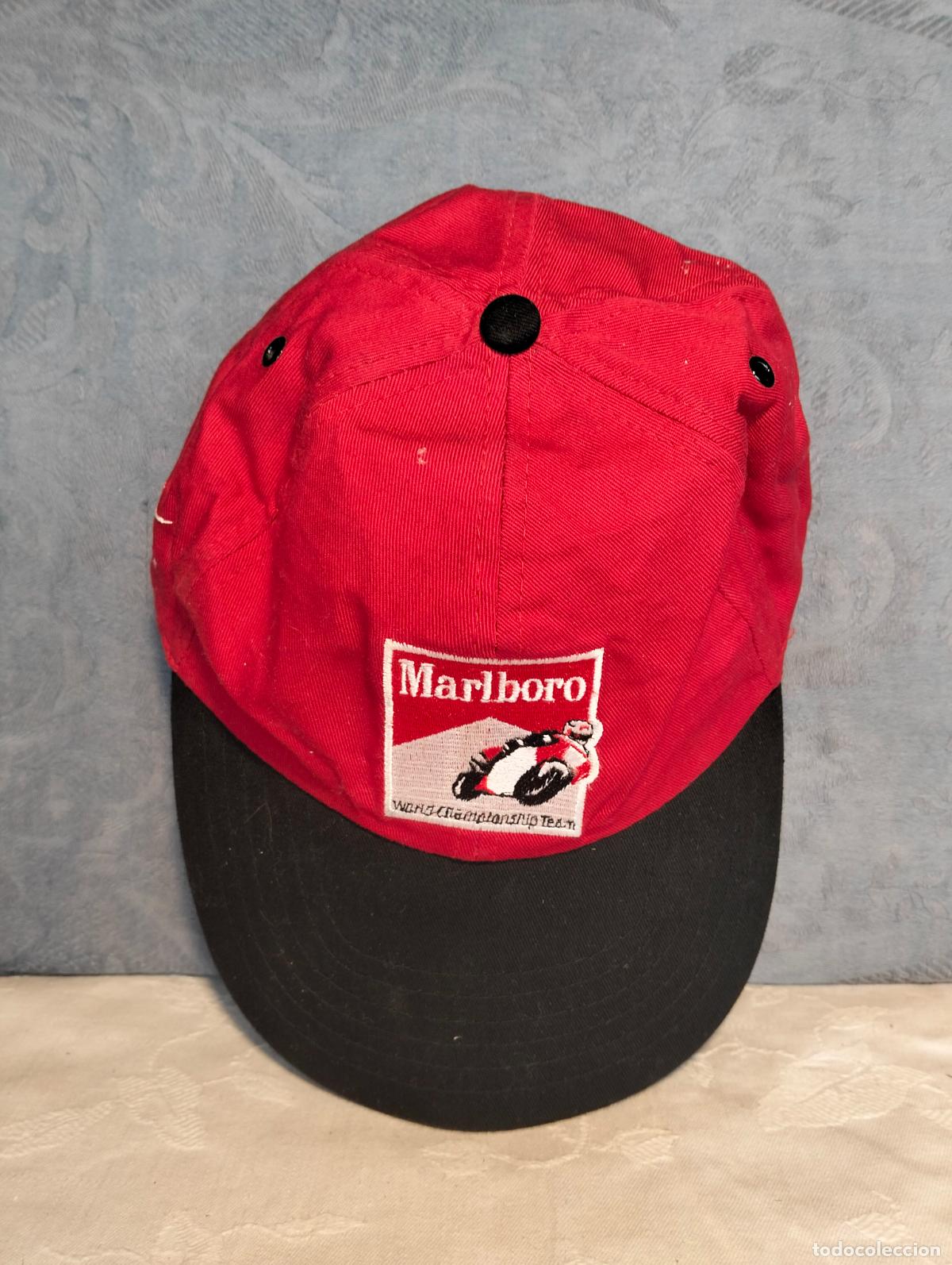 Vintage: Gorra vintage a&ntilde;os 90 roja negra Marlboro championship team moto motos