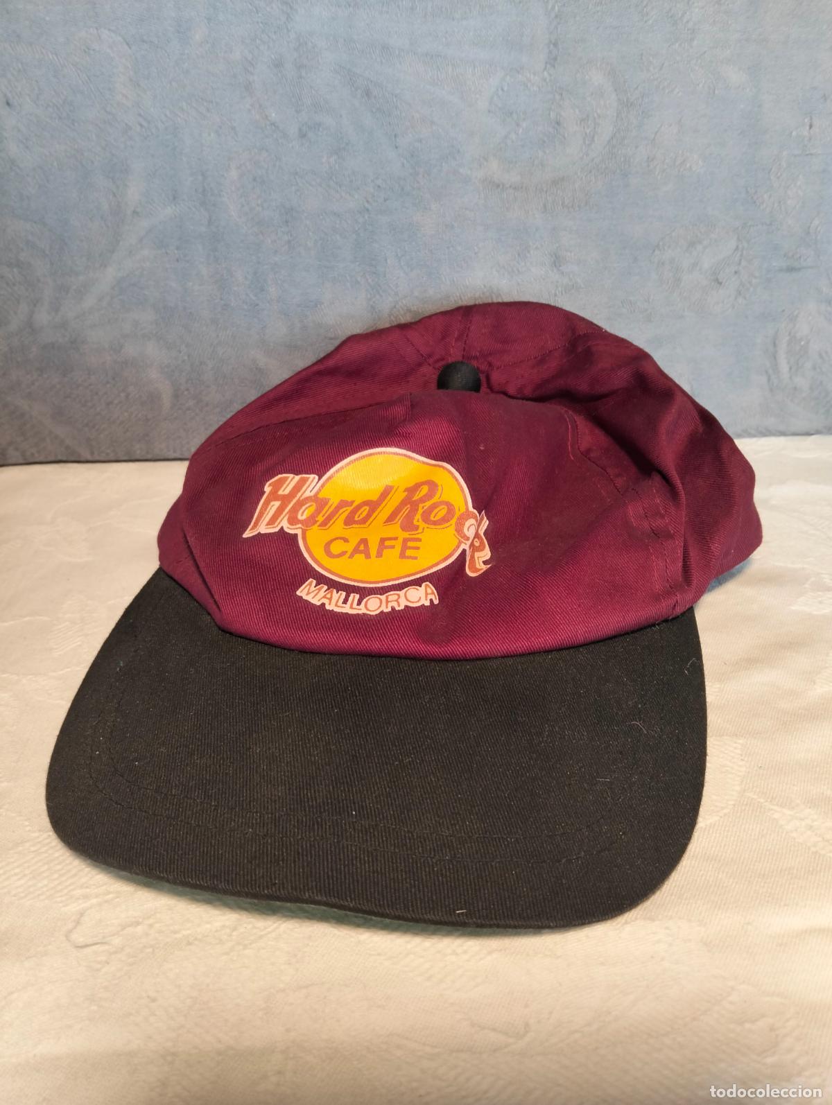Vintage: Gorra vintage a&ntilde;os 90 lila morado negro hard rock cafe mallorca
