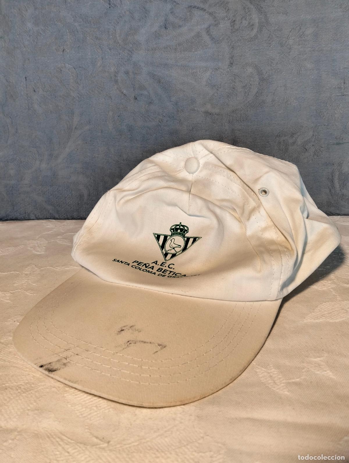Vintage: Gorra vintage a&ntilde;os 90 blanco beige pe&ntilde;a betica aec santa coloma de gramanet gramenet