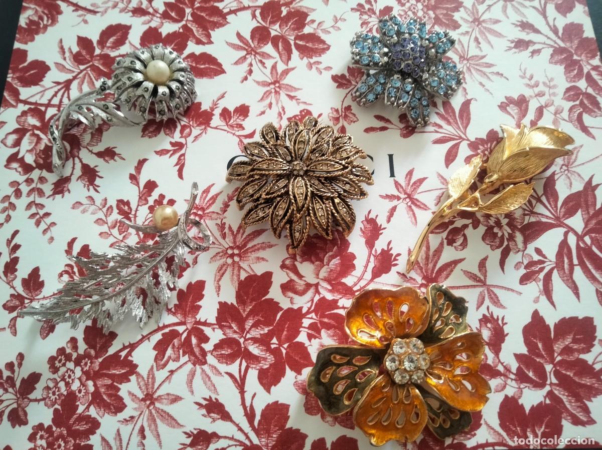 Vintage: Lote de 6 broches vintage a&ntilde;os 70 80 90