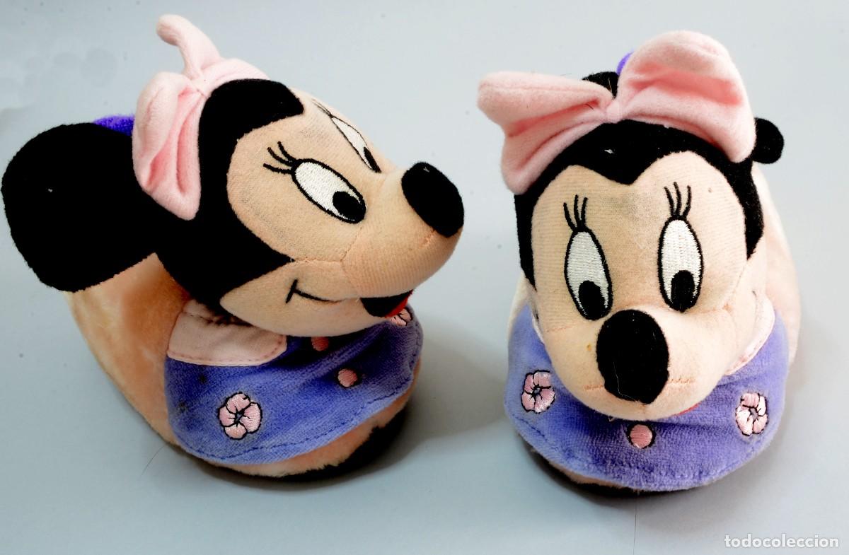Vintage: Pantuflas Disney para ni&ntilde;o/a Minnie Mouse n&uacute;mero 22/23 , Exc