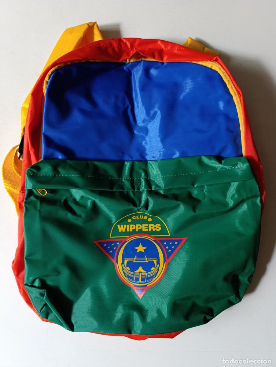 Vintage: Mochila Escolar de colores Retro Vintage CLUB WIPPERS rugby a&ntilde;os 80 nueva sin uso.