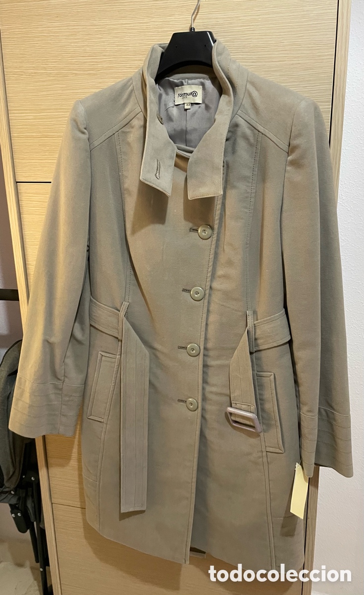 Vintage: Moda Joven Corte Ingl&eacute;s Abrigo de Ante Moda Joven Gris Talla M
