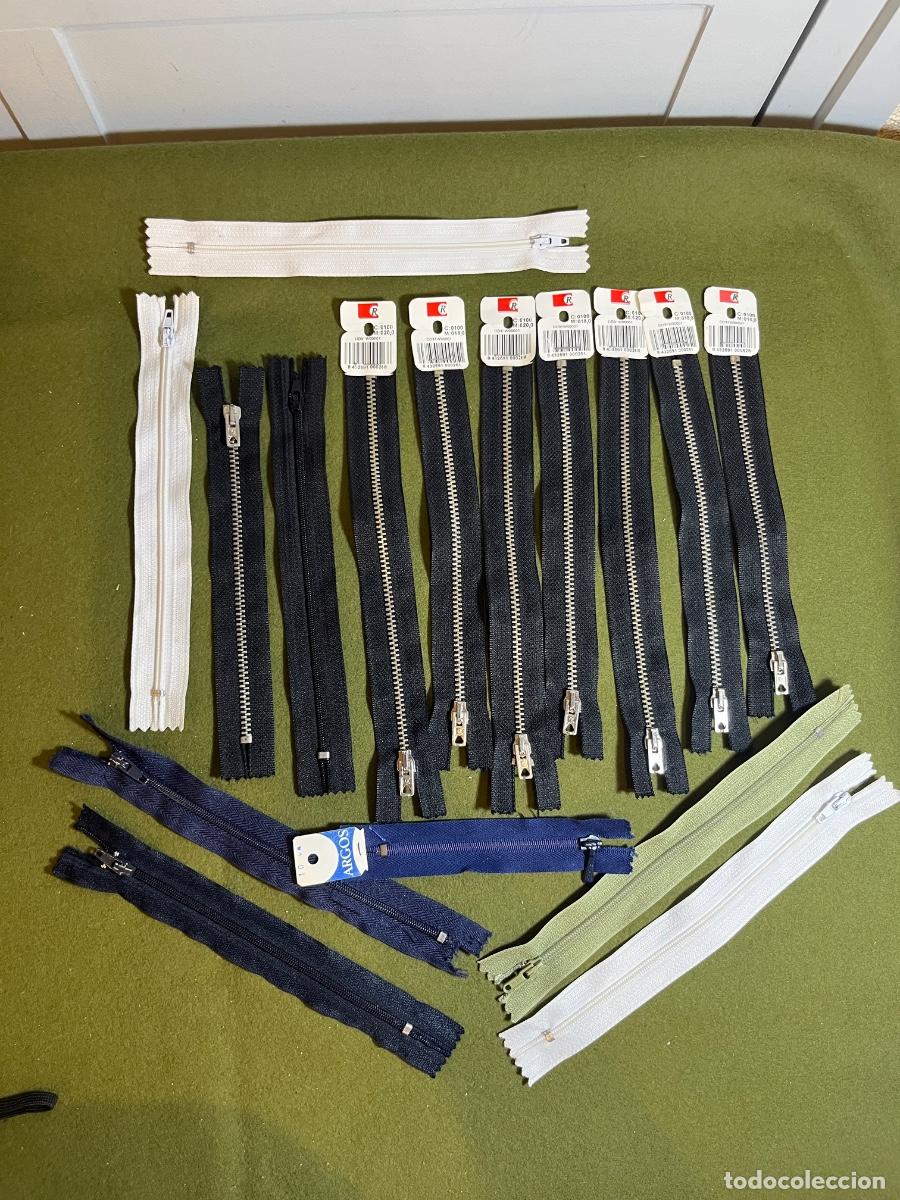 Vintage: Lote de 16 Cremalleras Vintage Met&aacute;licas y Nylon Nuevas Mercer&iacute;a Costura Confecci&oacute;n