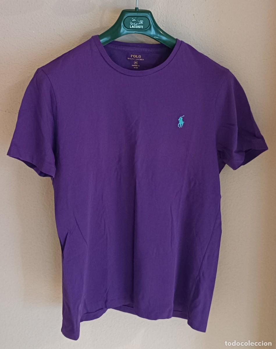 Vintage: Camiseta Ralph Lauren. Talla M. Color morado. Corte Custom Slim Fit. Como nueva.