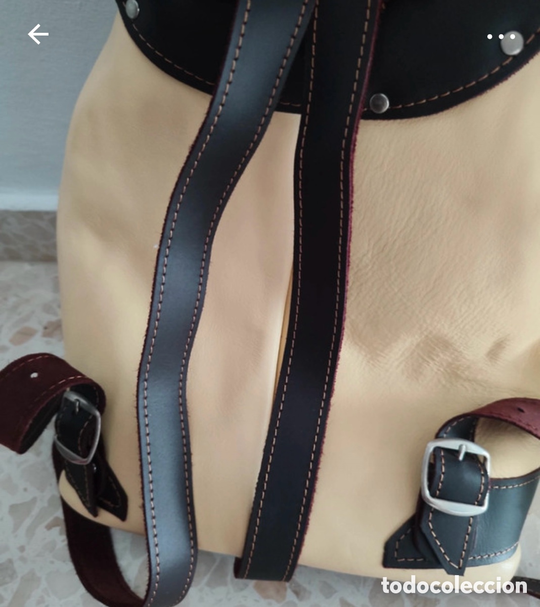 Vintage: Mochila de piel sin estrenar - Foto 1