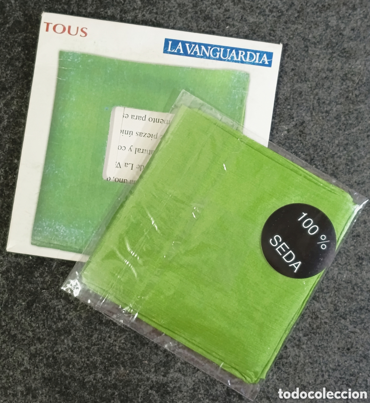 Vintage: Pa&ntilde;uelo Tous 100% seda color verde, edici&oacute;n limitada exclusiva para la vanguardia 2014, nuevo