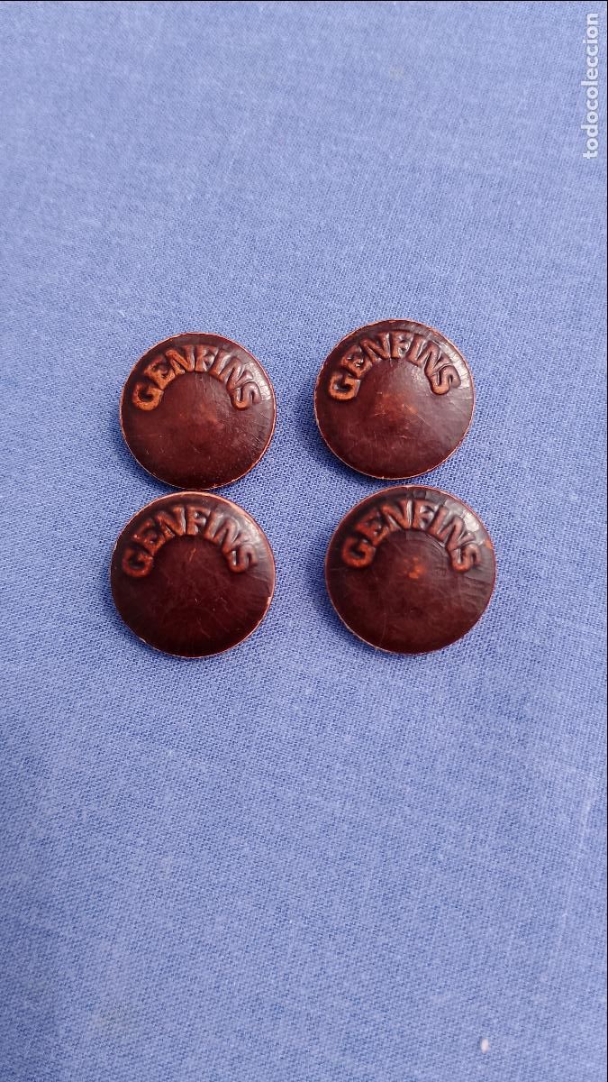 Vintage: Antiguos botones marrones Genfins para costura