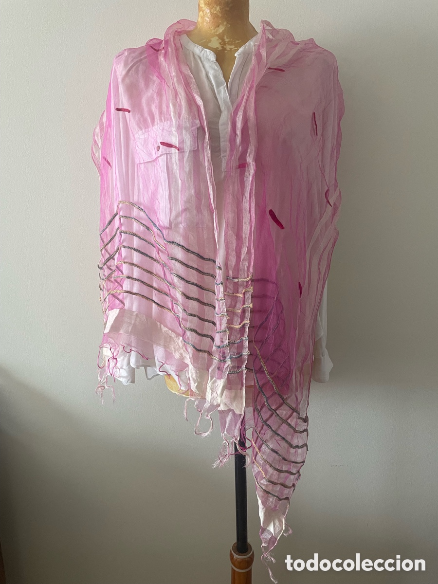 Vintage: fular en seda de color fucsia