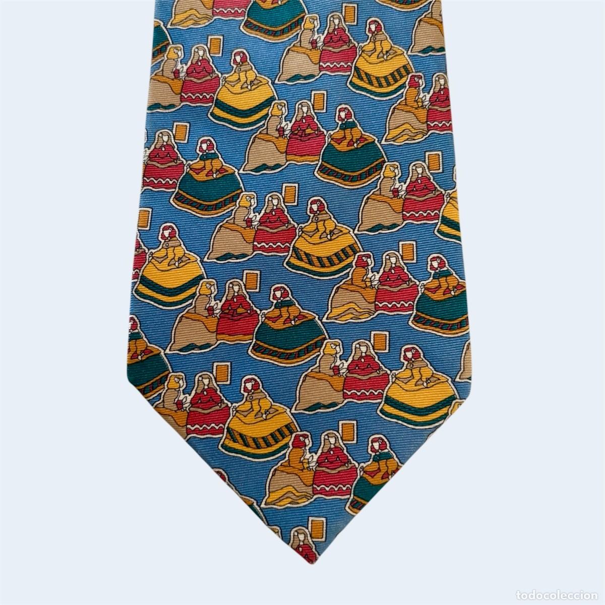 Vintage: Corbata Loewe Vintage &rdquo;Pintores Espa&ntilde;oles&rdquo; Las Meninas &ndash; 100% Seda &ndash; Made in Spain &ndash; A&ntilde;os 90