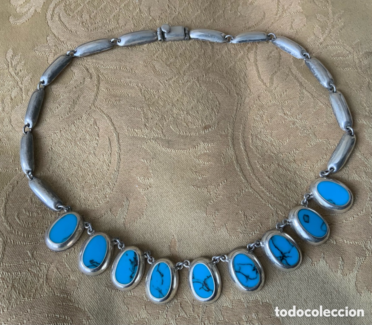 Vintage: COLLAR PLATA DE LEY CONTRASTADA Y TURQUESAS - Foto 4