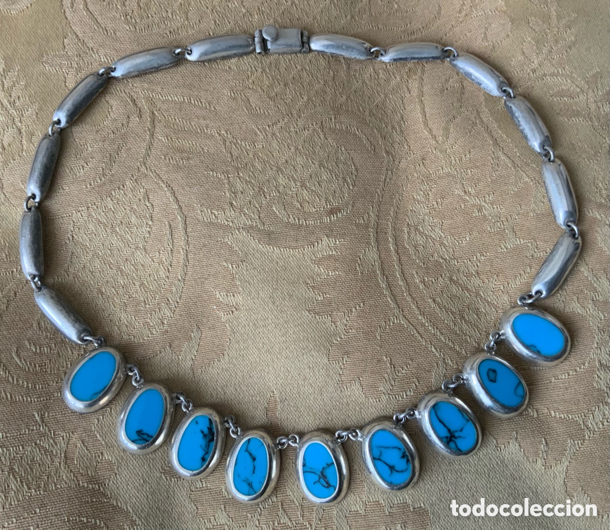 Vintage: COLLAR PLATA DE LEY CONTRASTADA Y TURQUESAS - Foto 7