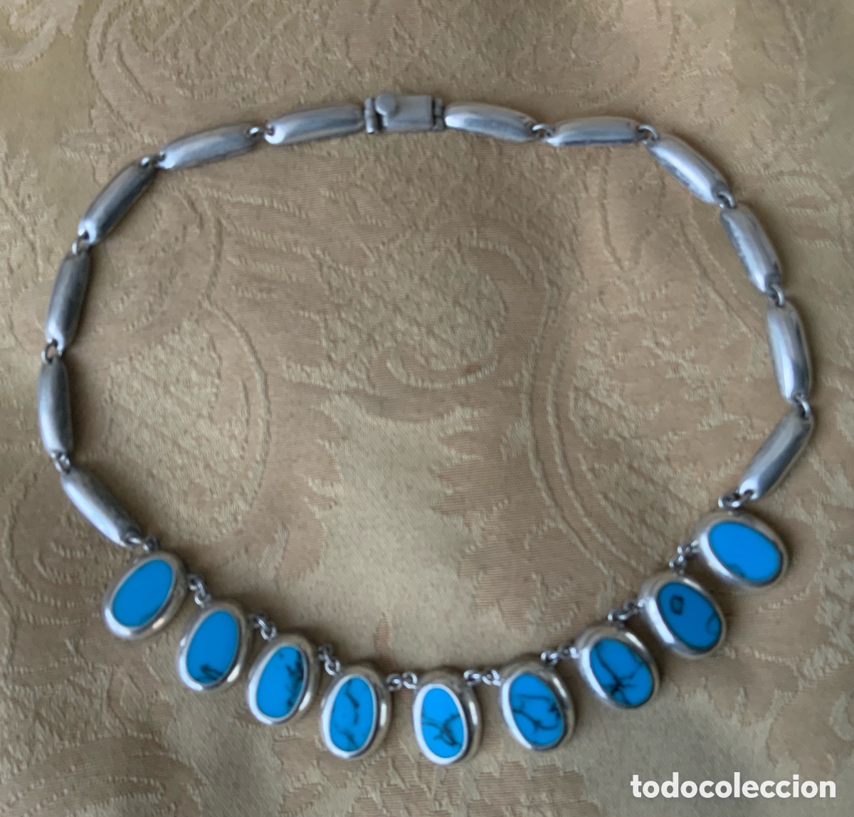 Vintage: COLLAR PLATA DE LEY CONTRASTADA Y TURQUESAS