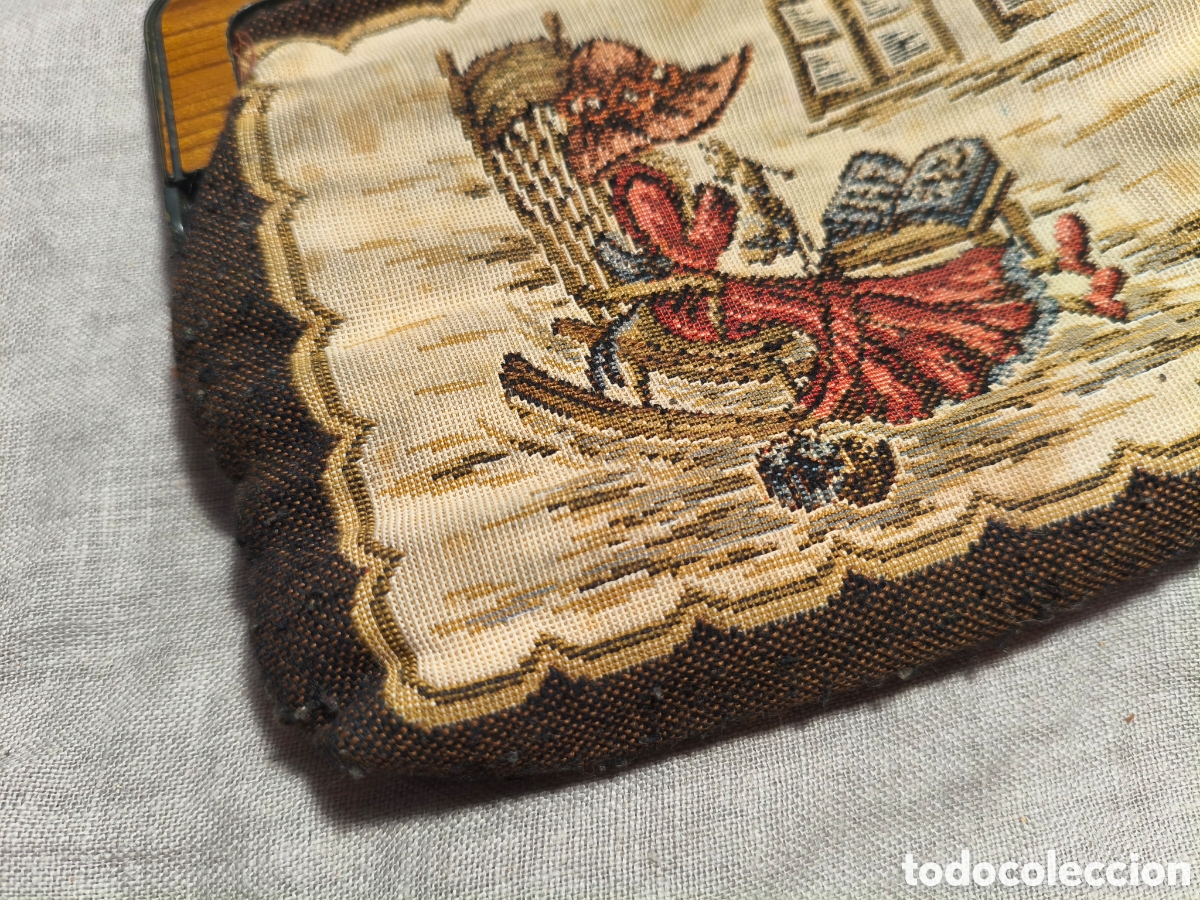 Vintage: Bolso de mano antiguo de tapiz - Foto 3