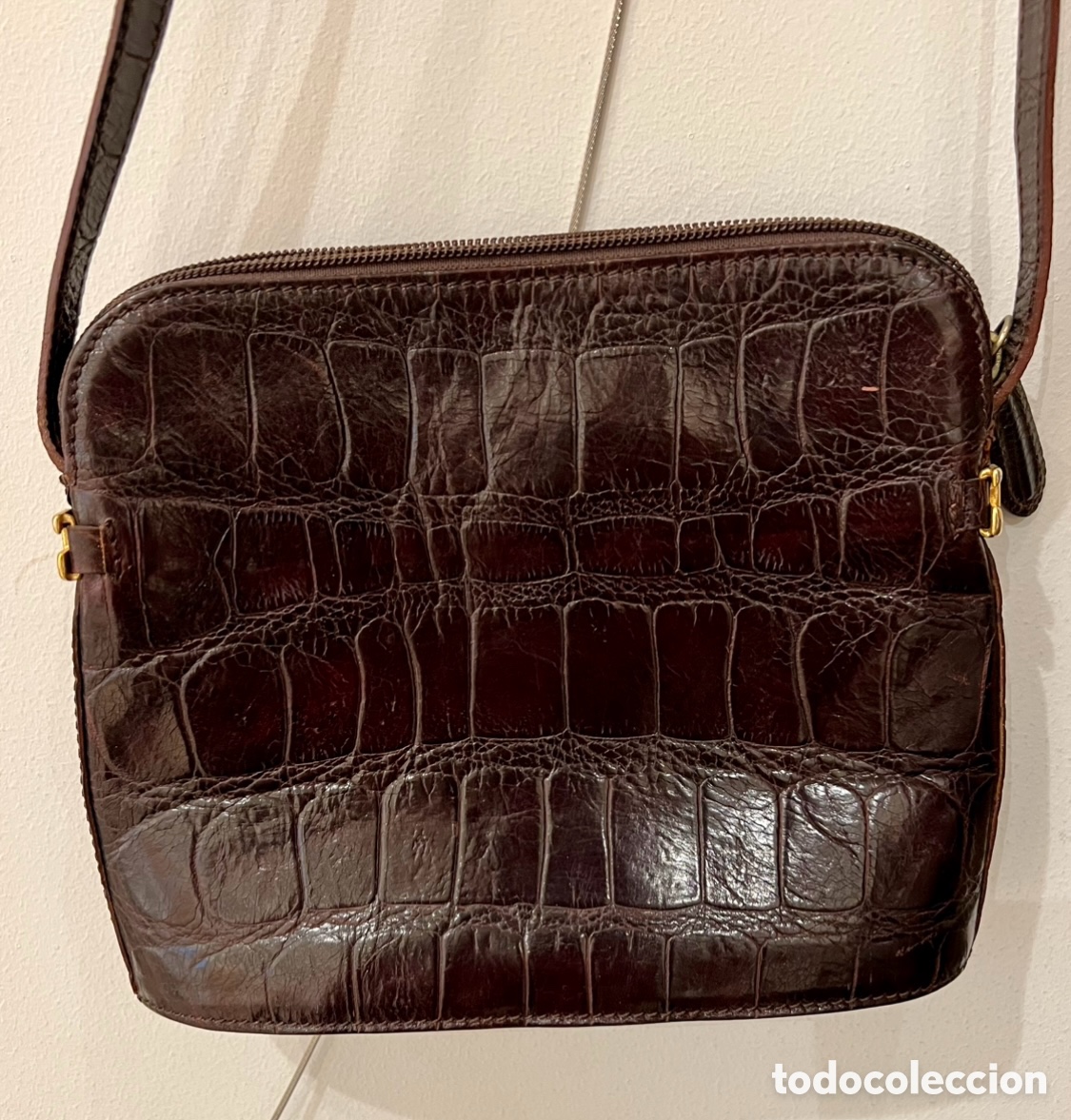 Vintage: Bolso. ACOSTA. Madrid. Piel marr&oacute;n. A&ntilde;os 80.