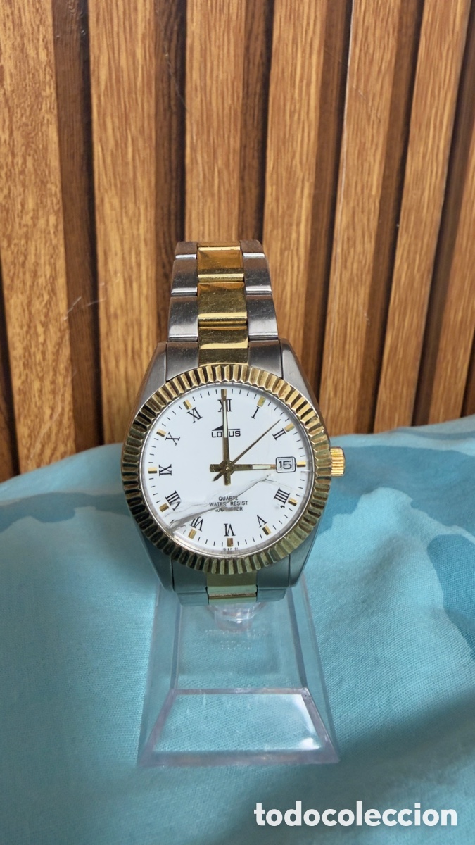 Vintage: reloj lotus cristal rajado