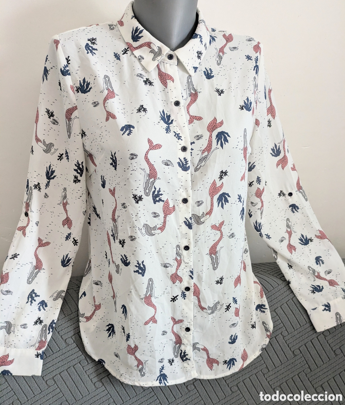 Vintage: Camisa dise&ntilde;o sirenas talla L