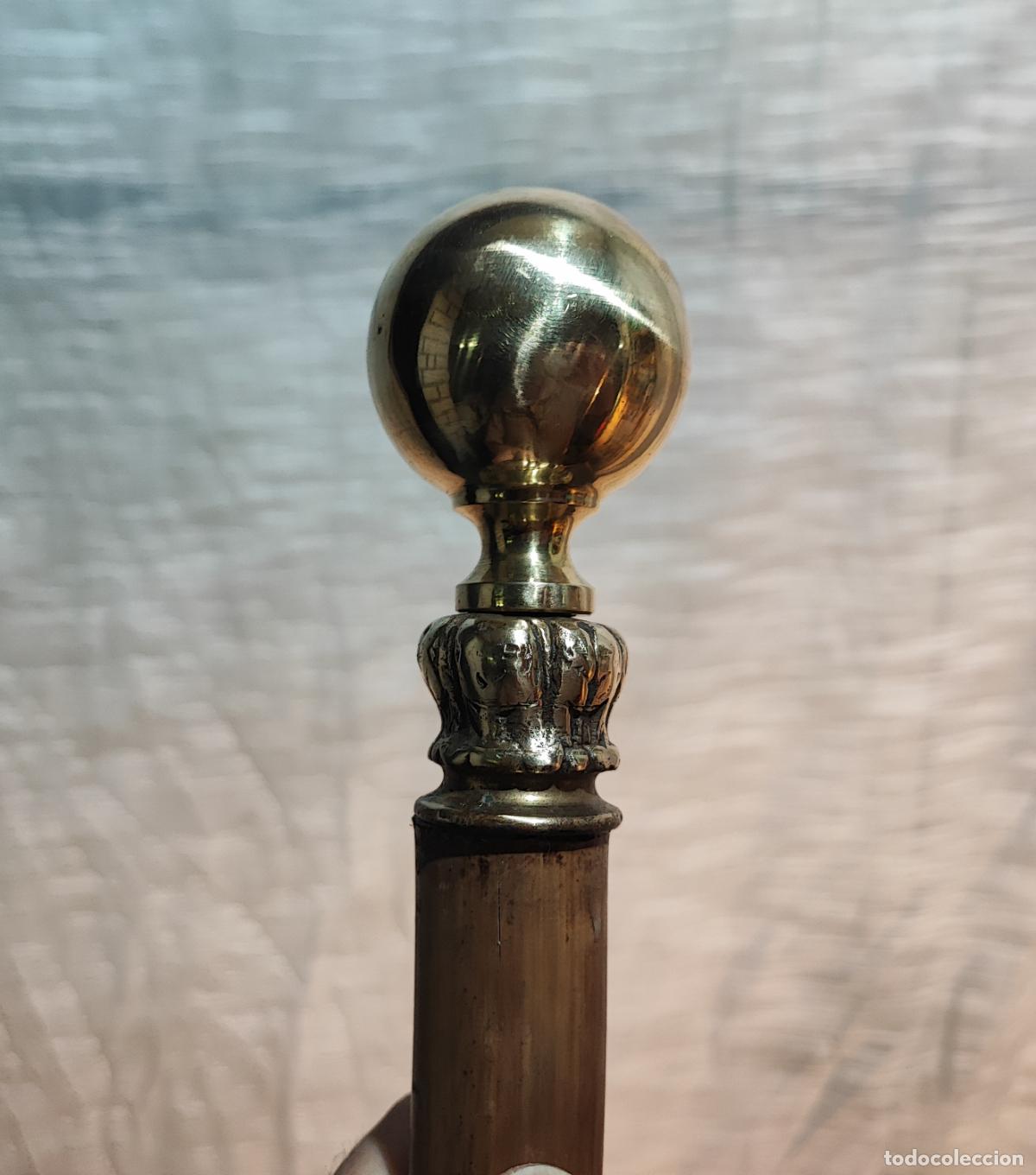 Vintage: INTERESANTE BASTON DE PASEO EMPU&Ntilde;ADURA DE BRONCE Y CA&Ntilde;A AMERICANA