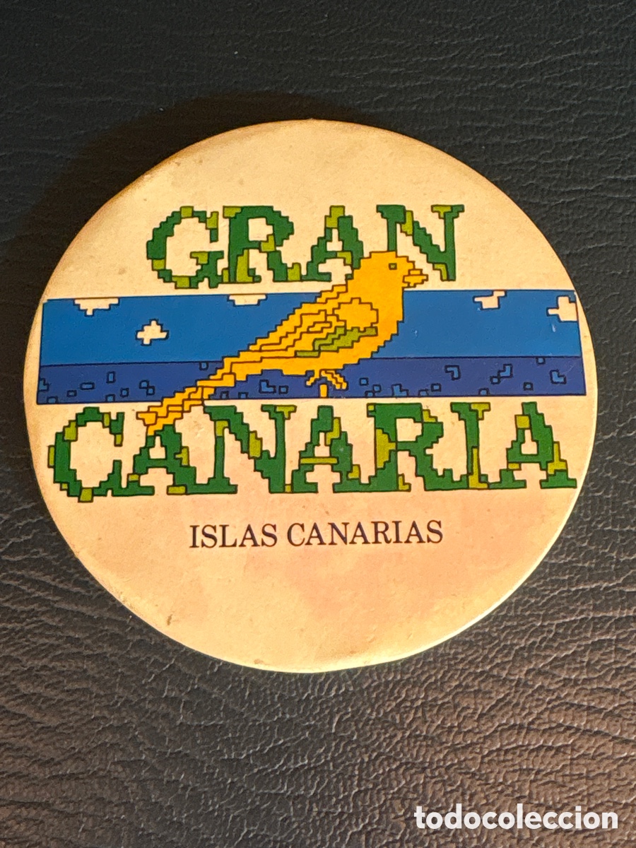 Vintage: ESPEJO DE BOLSILLO O BOLSO PUBLICIDAD DE GRAN CANARIA ISLAS CANARIAS