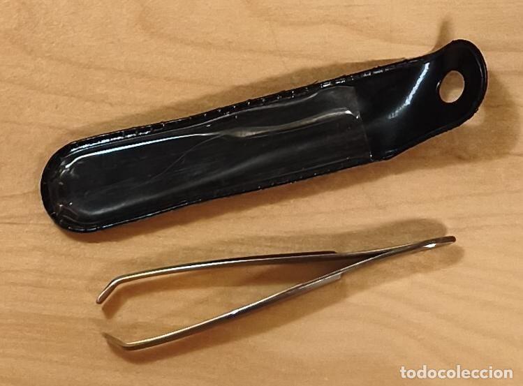 Vintage: Pinzas de depilar de acero TRIM - en su funda - 7.50cm largo