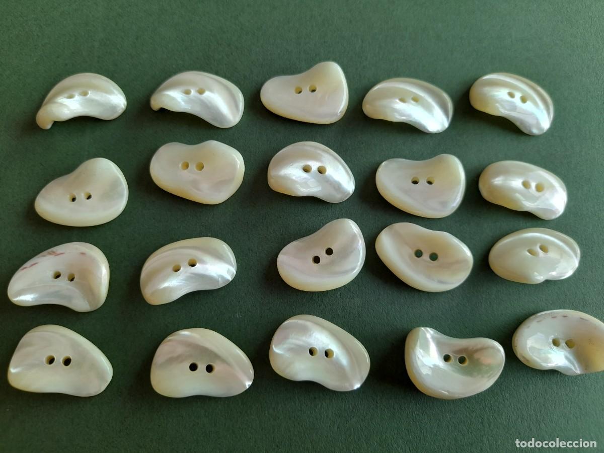 Vintage: 20 botones de nacar/madre de perla de unos 2cm aprox