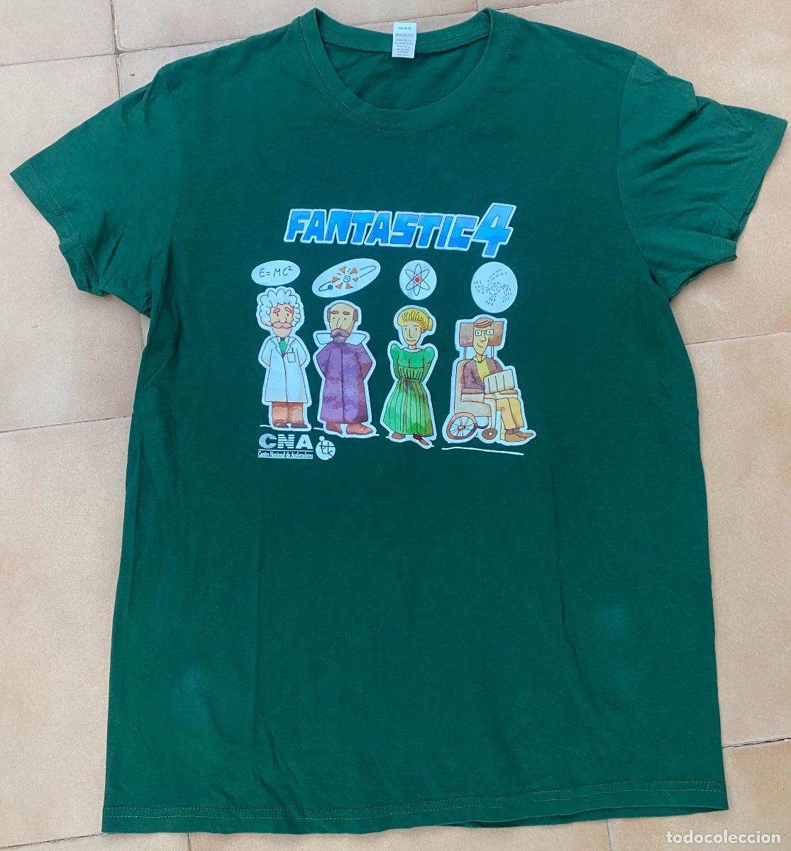 Vintage: Camiseta cient&iacute;fica. Fantastic Four: Einstein, Galileo, Madam Curie y Stephen Hawking. Talla M.
