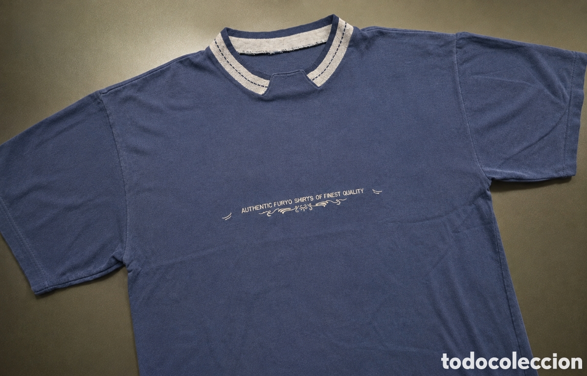 Vintage: Authentic Furyo Shirts camiseta de punto vintage azul marino gris talla L