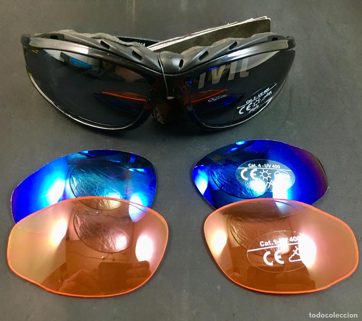 Vintage: Gafas de sol deportivas (ciclismo) tres colores intercambiables. NUEVAS