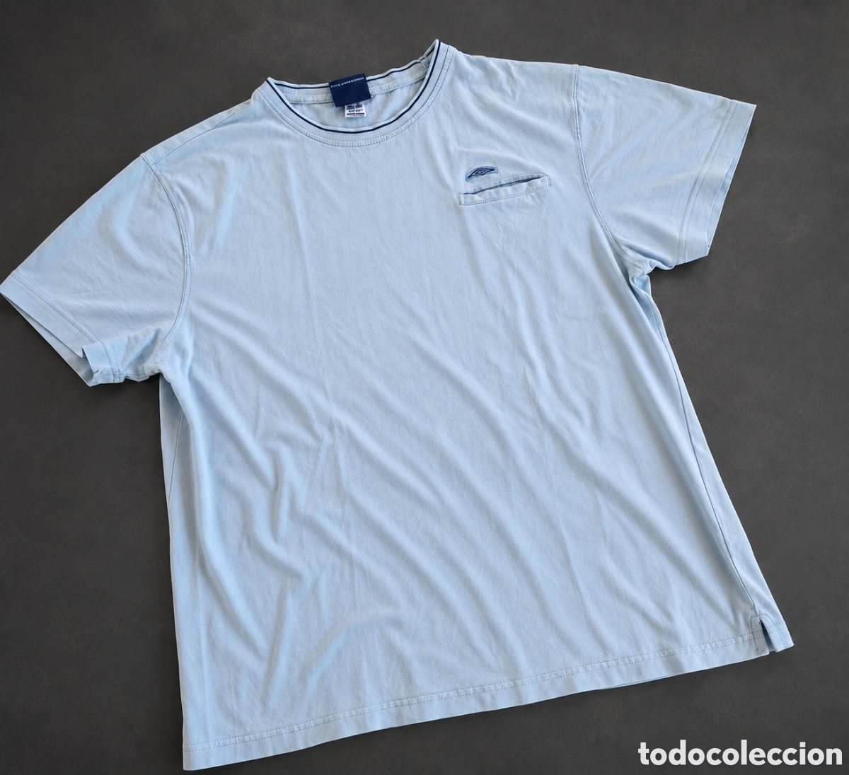 Vintage: Camiseta Umbro aut&eacute;ntica f&uacute;tbol vintage azul celeste M/L