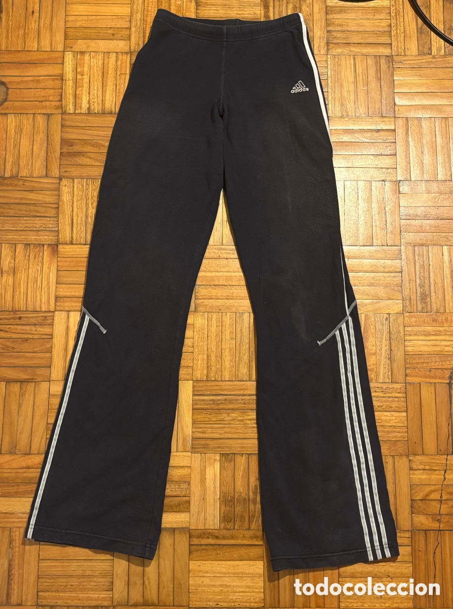 Vintage: Adidas pantal&oacute;n negro XS / 12 a&ntilde;os con rayas cl&aacute;sicas