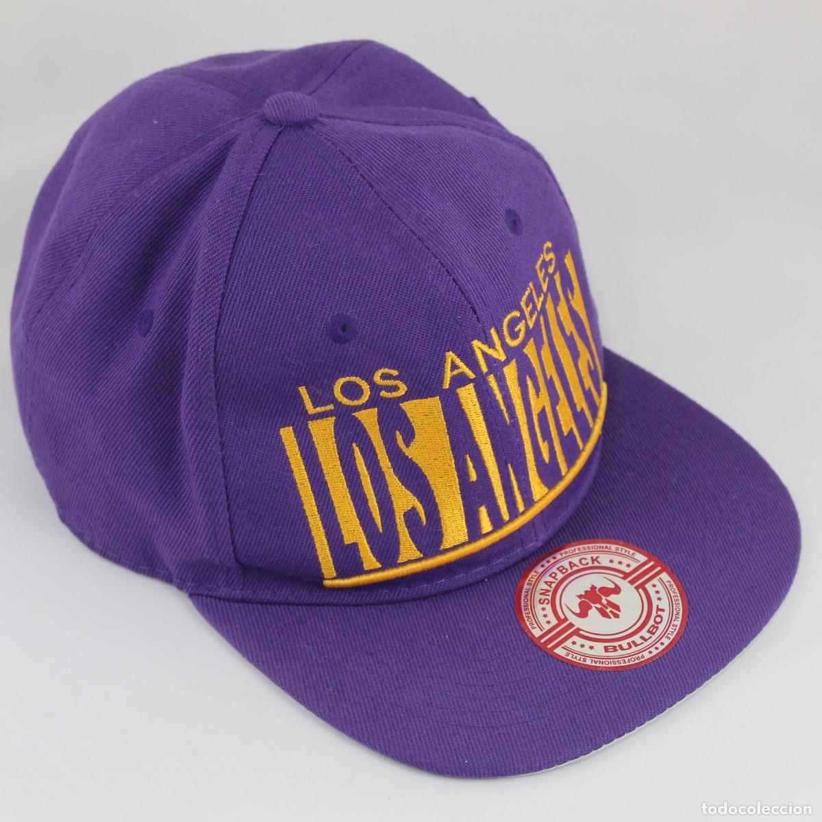 Vintage: Gorra Snapback Los Angeles LA Bullbot Morada Ajustable Bordada Streetwear