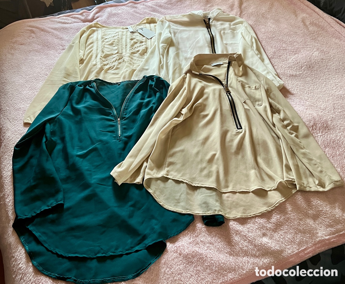 Vintage: Lote 4 blusas T/L semitransparentes nuevas