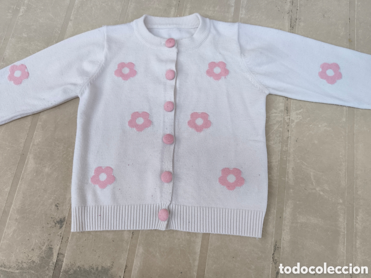 Vintage: Jersey ni&ntilde;a, con flores rosas