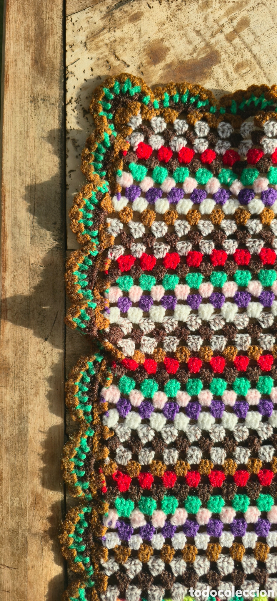 Vintage: Colcha manta artesanal crochet