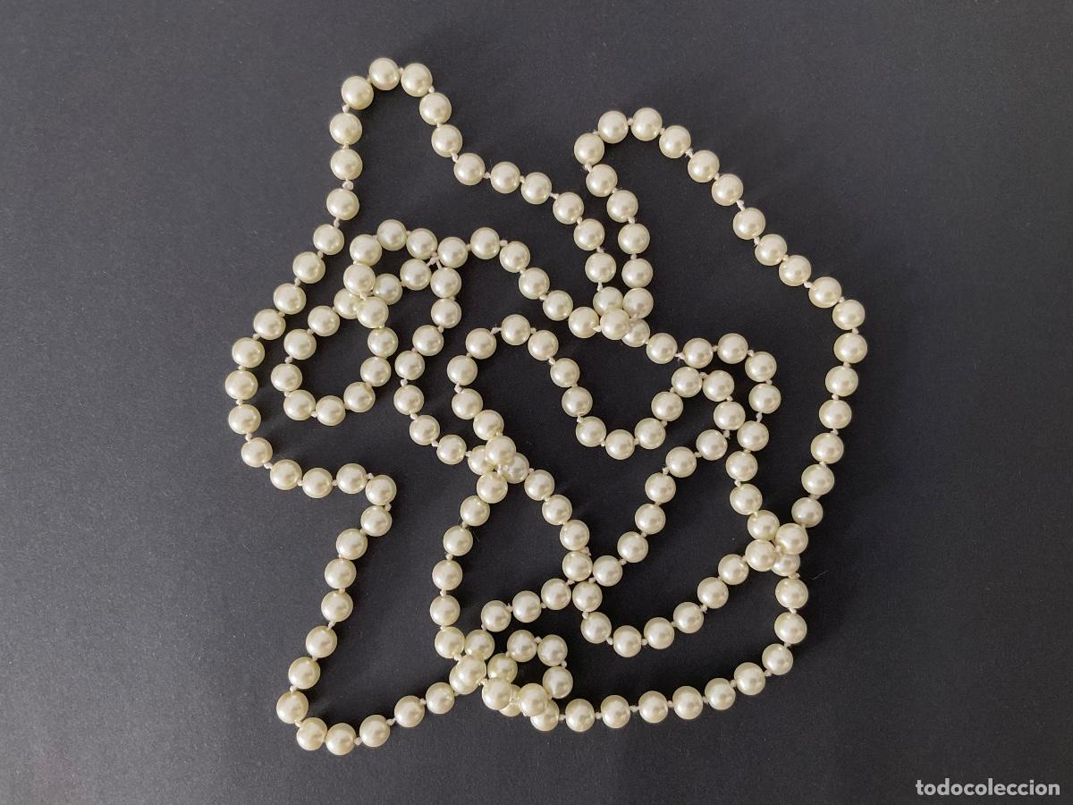Vintage: Collar extralargo de perlas de imitaci&oacute;n, 150 cm &ndash; Sin cierre y con nudos