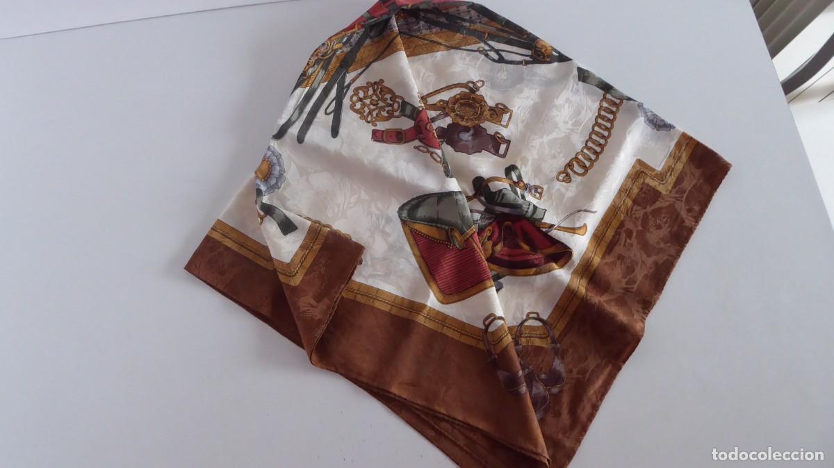 Vintage: PA&Ntilde;UELO BROCADO DE SEDA NATURAL BONITOS TONOS - PERFECTO ESTADO