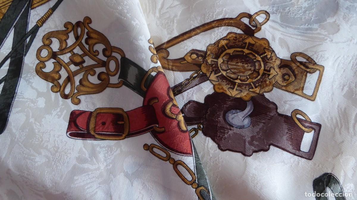 Vintage: PA&Ntilde;UELO BROCADO DE SEDA NATURAL BONITOS TONOS - PERFECTO ESTADO