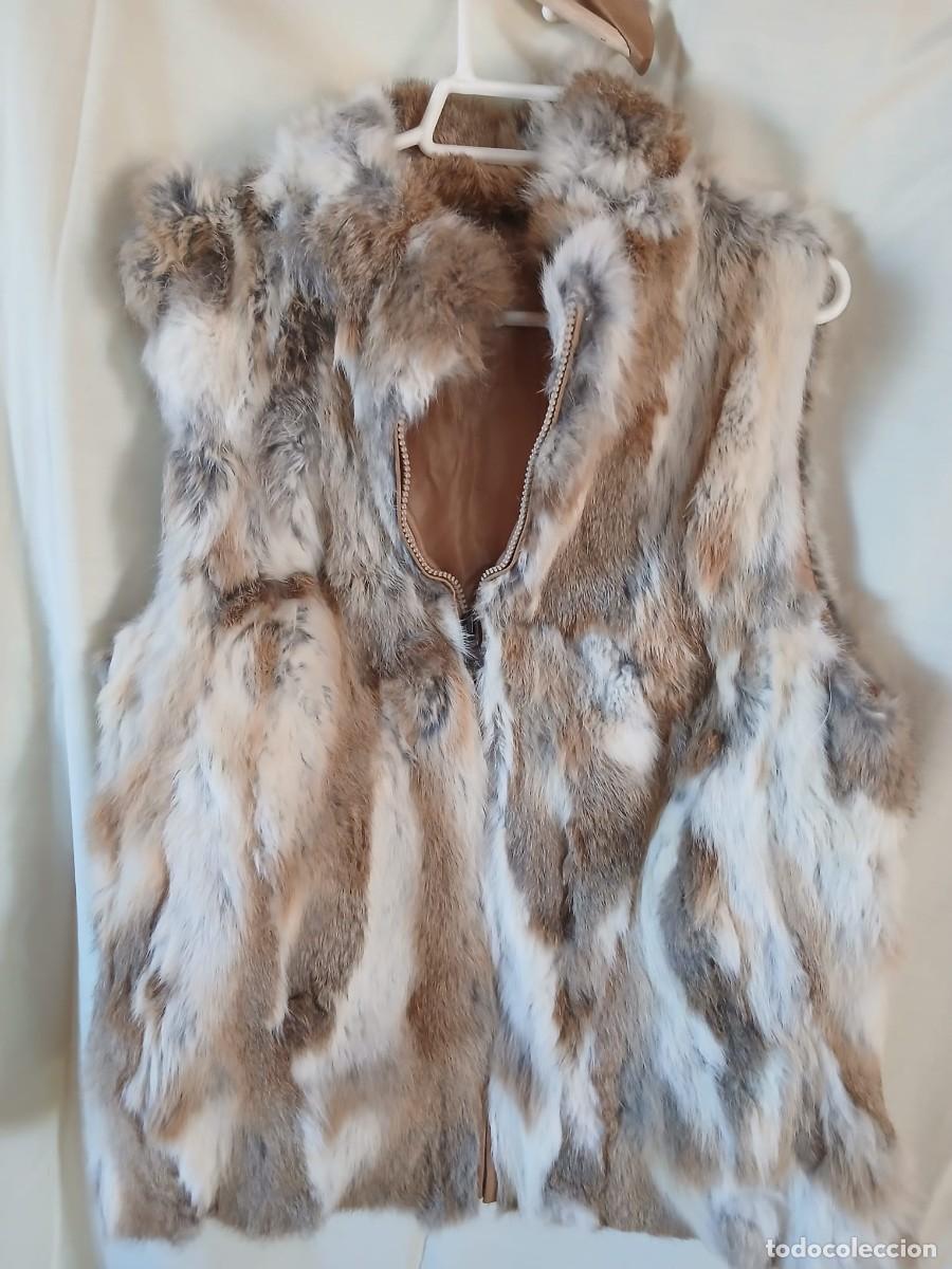 Vintage: Chaleco Vintage de Piel Natural Tricolor - Forrado - Talla M/L