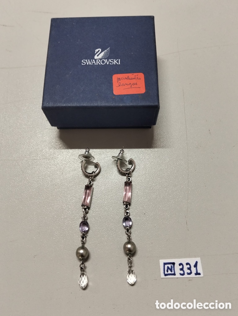 Vintage: elegantes pendientes largos de Swarovski