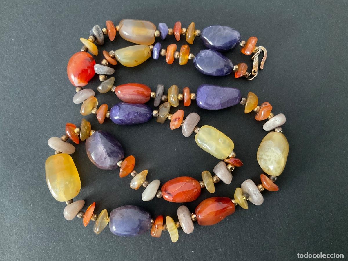 Vintage: Collar vintage multicolor de piedras naturales con cuentas