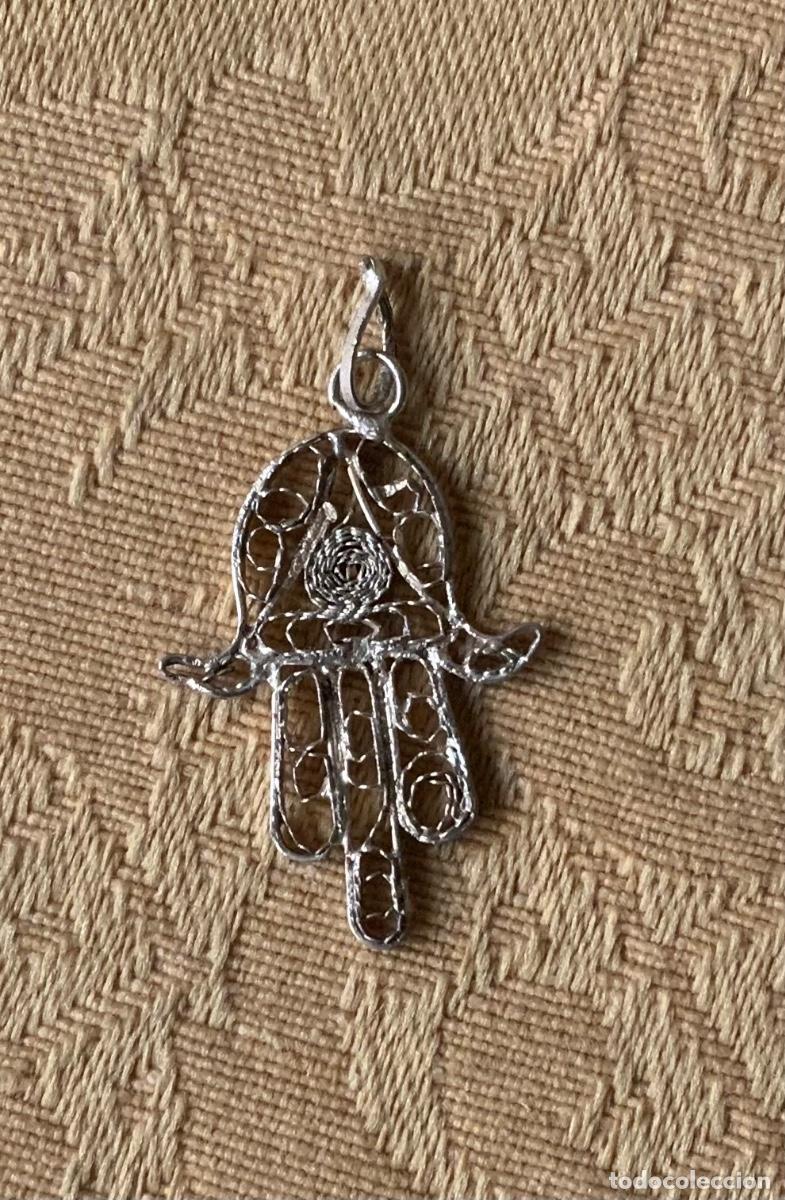 Vintage: COLGANTE DE FILIGRANA DE PLATA MANO DE FATIMA