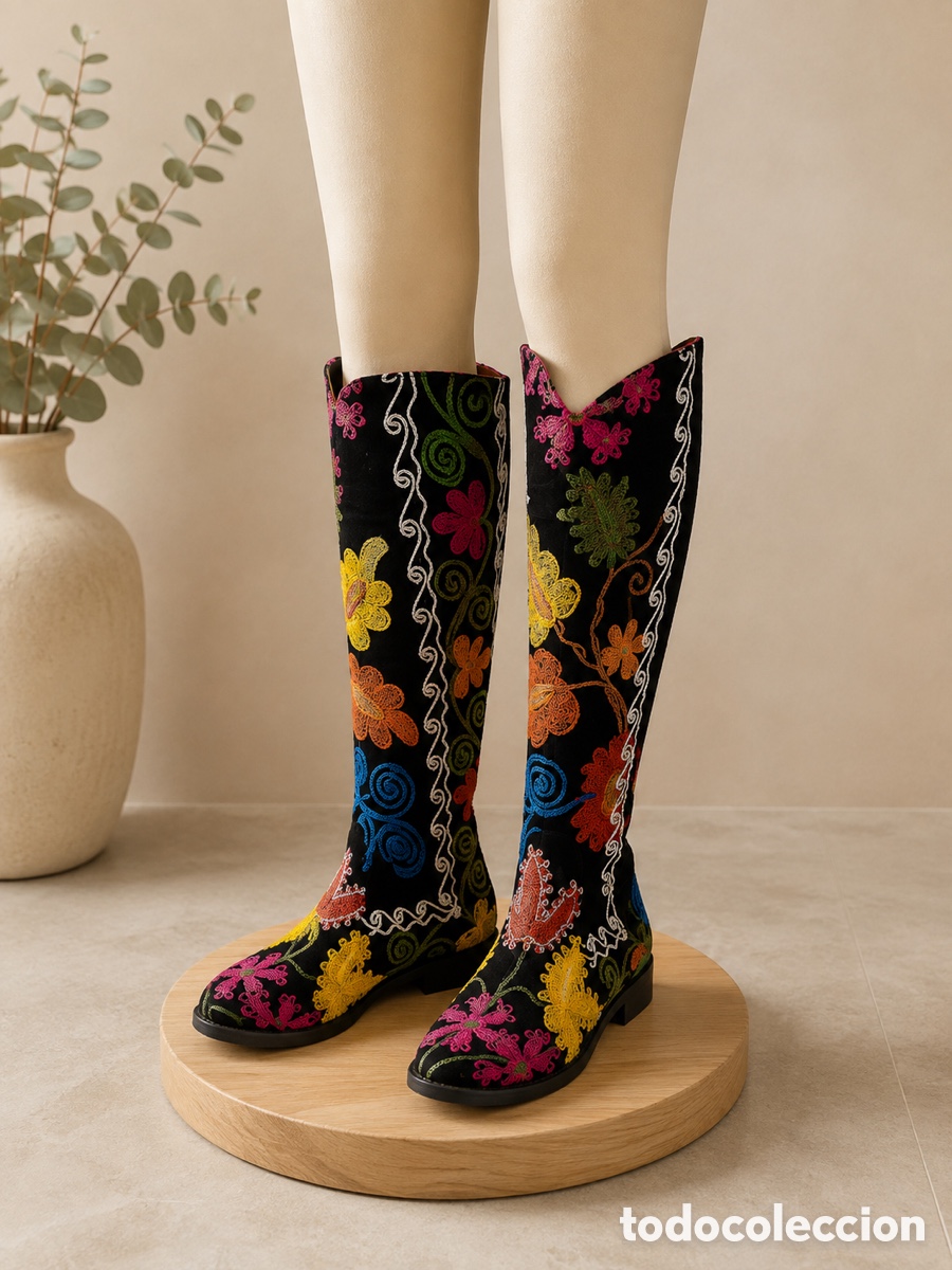 Vintage: Botas vintage bordadas a mano