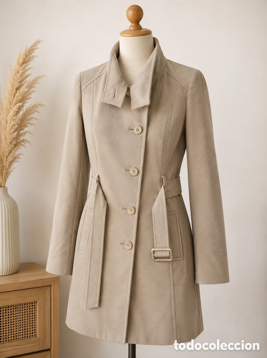 Vintage: Moda Joven Corte Ingl&eacute;s Abrigo de Ante Moda Joven Gris Talla M