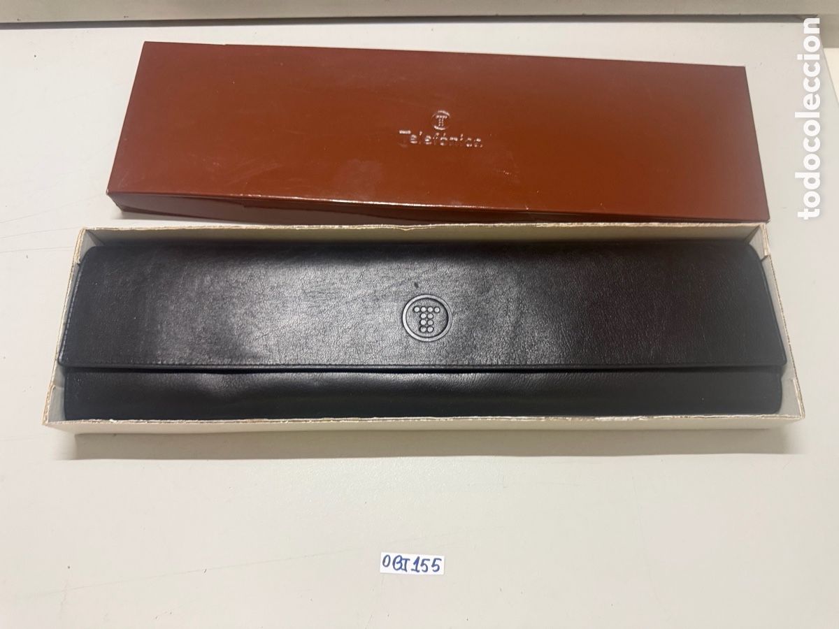 Vintage: Funda de viaje en piel, para corbata Telefonica,