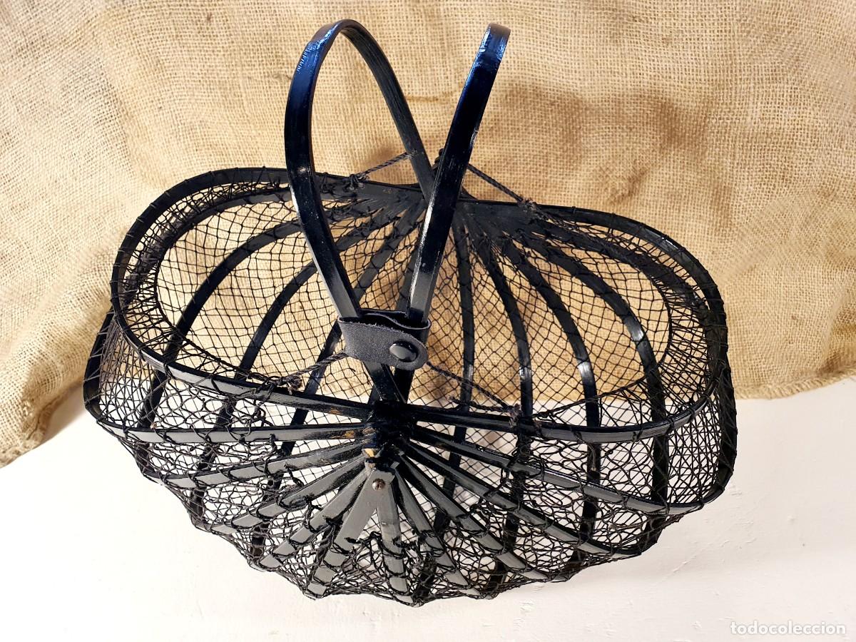 Vintage: Cesta japonesa de bamb&uacute;, a&ntilde;os 60.